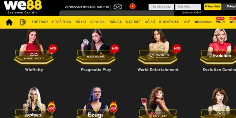 Giao diện nhà cái bắt mắt và sống động.